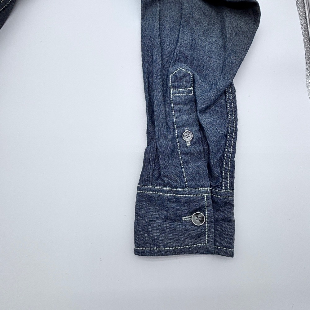 Weatherproof Vintage Mens Denim Chambray Work Shirt Long‎ Sleeve Button Down M M - Picture 7 of 10
